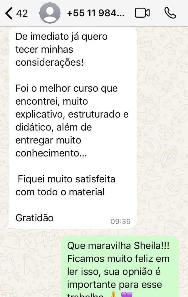 Depoimento da Sheila pelo WhatsApp