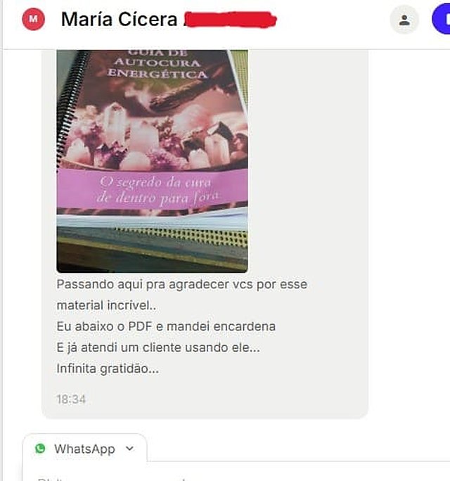 Depoimento da Maria Cícera com foto do guia impresso
